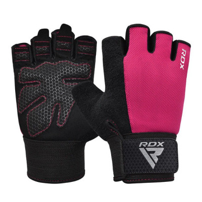 Рукавички для фітнесу RDX W1 Half Pink Plus M (WGA-W1HP-M+)