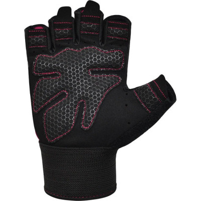 Рукавички для фітнесу RDX W1 Half Pink Plus M (WGA-W1HP-M+)