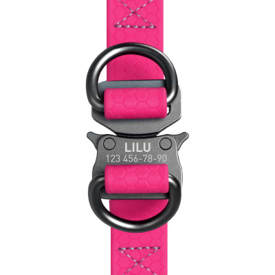 Шлея для собак WAUDOG Waterproof з QR-паспортом XS Ш 15 мм Д 30-39 см рожева (27637)