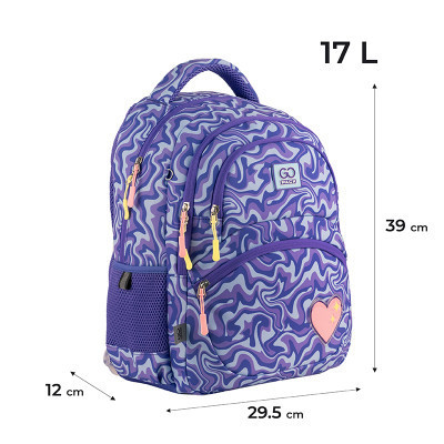 Рюкзак шкільний GoPack Education 175M-4 Shiny Heart (GO24-175M-4)