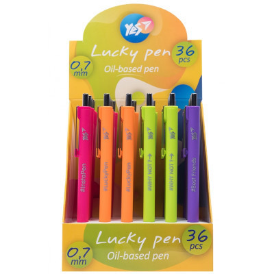 Ручка кулькова Yes Lucky Pen автоматична 0,7 мм синя (411967)