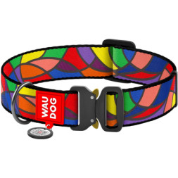 Нашийник для тварин WAUDOG Nylon з QR паспортом &quot;Вітраж&quot; металева пряжка-фастекс S (5172)