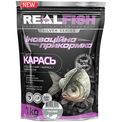 Прикормка Real Fish Silver Series Карась Часник 1kg (809.00.22)