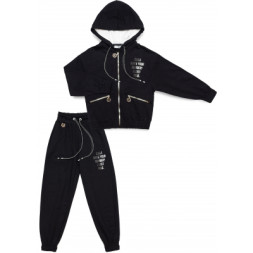 Спортивний костюм дитячий A-Yugi з капюшоном (7050-158G-black)