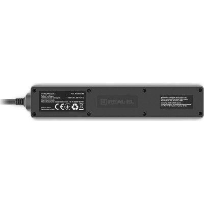 Мережевий фільтр живлення REAL-EL RS-PROTECT M 10m, black (EL122300037)