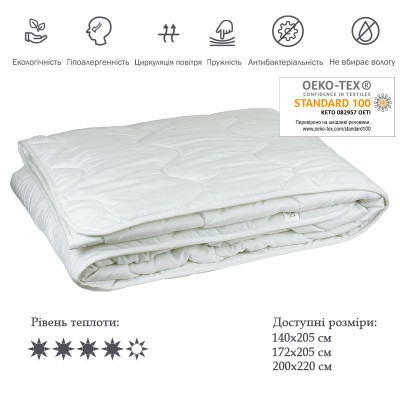 Ковдра Руно силіконова біле 200х220 см (322.52СЛУ_білий)