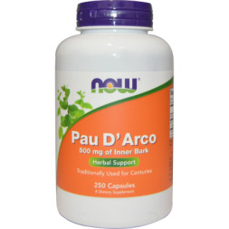Трави Now Foods По Д'арко, (Кора Мурашиного Дерева), Pau d'Arco, 250 гелевих (NOW-04726)