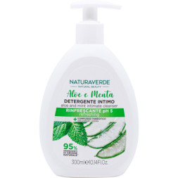 Гель для інтимної гігієни Naturaverde Освіжальний З алое та м'ятою 300 мл (8029241103761)