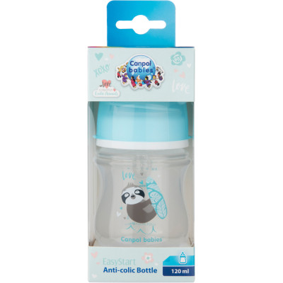 Пляшечка для годування Canpol babies EasyStart - Toys з широким отвором 120 мл (35/220_blu)