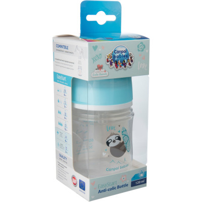 Пляшечка для годування Canpol babies EasyStart - Toys з широким отвором 120 мл (35/220_blu)