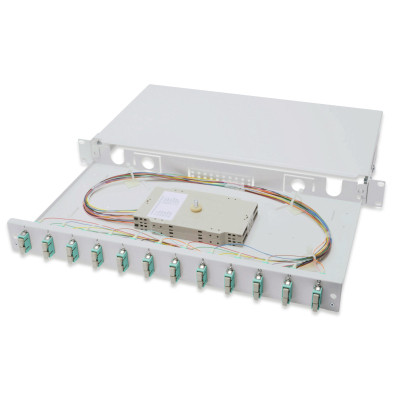 Патч-панель 1U 19&quot;, 12xSC duplex, incl, Splice Cass, OM3 Color Pigtails, Adapter Digitus (DN-96321/3)