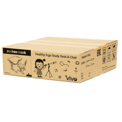 Парта зі стільцем FunDesk Vivo Grey (221892)