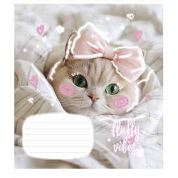 Зошит Школярик Fluffy vibes 12 аркушів клітинка (012-3546K)