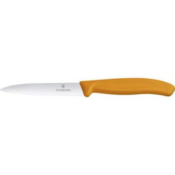 Кухонний ніж Victorinox SwissClassic для нарезки 10 см, волнистое лезвие, оранжевый (6.7736.L9)