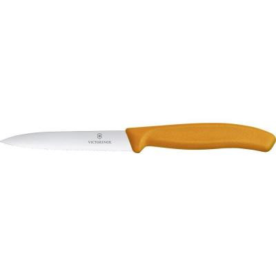 Кухонний ніж Victorinox SwissClassic для нарезки 10 см, волнистое лезвие, оранжевый (6.7736.L9)