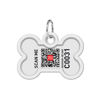 Адресник для тварин WAUDOG Smart ID з QR паспортом &quot;Бетмен лого&quot;, кістка 40х28 мм (0640-1006)