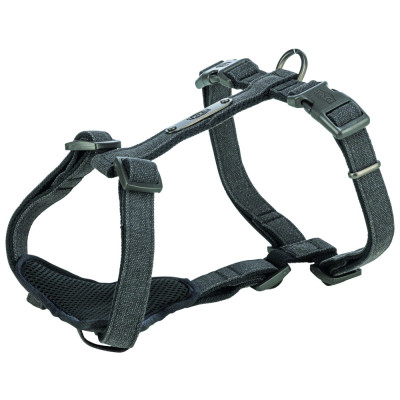 Шлея для собак Trixie CityStyle H-harness Бавовна S–M 42–60 см 15 мм Чорна (4053032683273)
