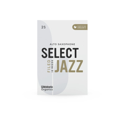 Тростина для саксофона D&#039;Addario Organic Select Jazz - Alto Sax Filed 2S - 10 Pack (ORSF10ASX2S)