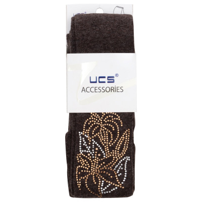 Колготки дитячі UCS Socks з квіткою зі страз (M0C0302-1041-7G-brown)