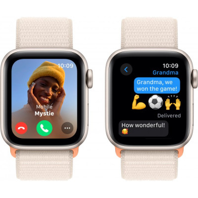 Смарт-годинник Apple Watch SE 2023 GPS 40mm Starlight Aluminium Case with Starlight Sport Loop (MR9W3QP/A)