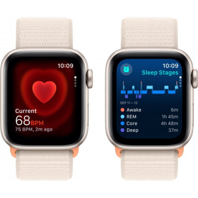 Смарт-годинник Apple Watch SE 2023 GPS 40mm Starlight Aluminium Case with Starlight Sport Loop (MR9W3QP/A)