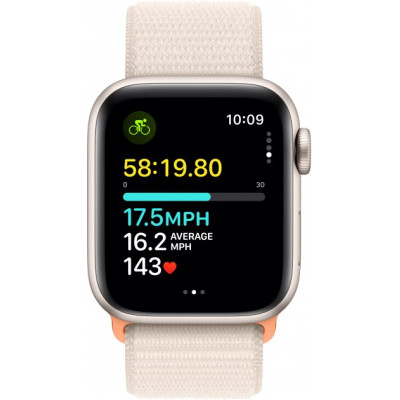 Смарт-годинник Apple Watch SE 2023 GPS 40mm Starlight Aluminium Case with Starlight Sport Loop (MR9W3QP/A)