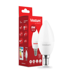 Лампочка Vestum C37 8W 4100K 220V E14 (1-VS-1311)
