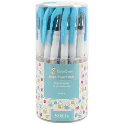 Ручка кулькова Axent Cute dogs, синя (AB1049-40-A)