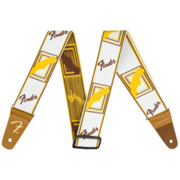 Ремінь для гітари Fender Strap 2&quot; Weighless Monogrammed White/Brown/Yellow (230247)