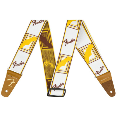 Ремінь для гітари Fender Strap 2&quot; Weighless Monogrammed White/Brown/Yellow (230247)