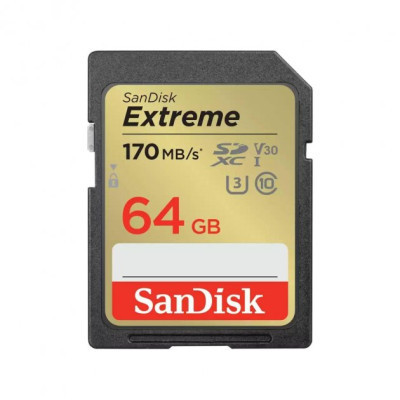 Карта пам&#039;яті SanDisk 64GB SD class 10 UHS-I U3 V30 Extreme (SDSDXV2-064G-GNCIN)