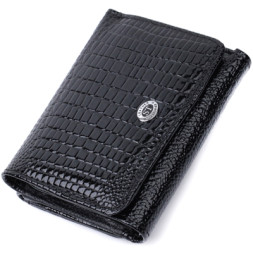 Гаманець ST Leather З натуральної шкіри Чорний (22732)