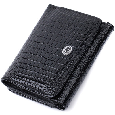 Гаманець ST Leather З натуральної шкіри Чорний (22732)