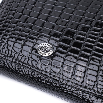 Гаманець ST Leather З натуральної шкіри Чорний (22732)
