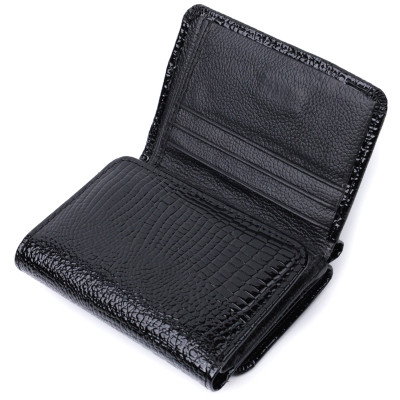 Гаманець ST Leather З натуральної шкіри Чорний (22732)