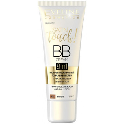 Тональний крем Eveline Cosmetics 8in1 Satin Touch BB Cream SPF10 002 - Beige 30 мл (5903416029144)