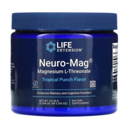 Мінерали Life Extension Магній L-Треонат, смак тропічного пуншу, Neuro-Mag, 93,35 г (LEX-2032)