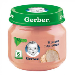 Дитяче пюре Gerber Ніжна індичка, 80 г (7613033644962)
