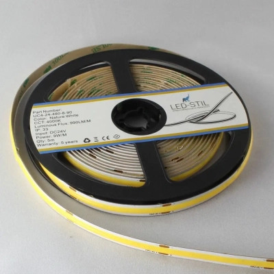 Світлодіодна стрічка LED-STIL 3000K 9 Вт/м COB 480 діодів IP33 24 Вольта 900 lm тепле світло (UC3-24-480-8-90)