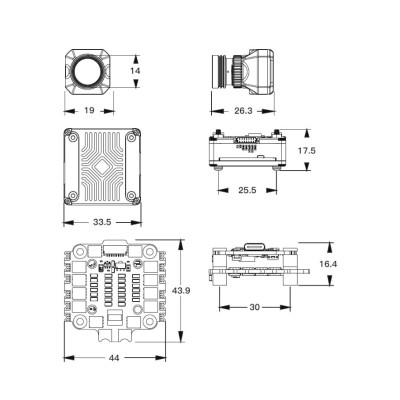 Політний стек CADDXFPV Система донаведення Ratel Ultra AI Kit + FK405 55A (IRC-005AL)