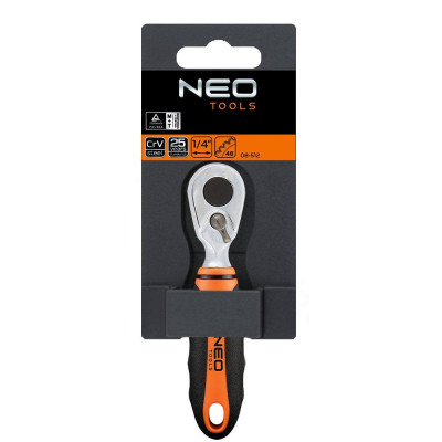 Тріскачка Neo Tools 1/4&quot;, 105 мм, CrV, 48 зубців (08-512)