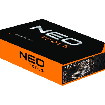 Черевики робочі Neo Tools шкіра, антипрокол, підносок до 200 Дж, S1P SRA, СЄ, p.41 (82-022)
