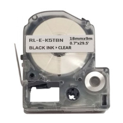 Стрічка для принтера етикеток UKRMARK RL-E-K5TBN-BK/CL, аналог LK5TBN. 18 мм х 9 м (900277)