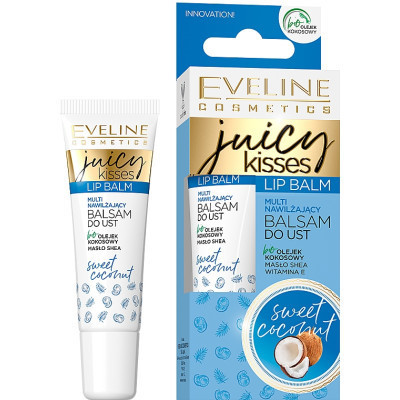 Бальзам для губ Eveline Cosmetics Juicy Kisses Sweet Coconut Lip Balm Солодкий кокос 12 мл (5903416007395)