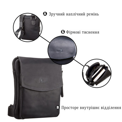 Сумка Shvigel Шкіряна Чорна (11092)