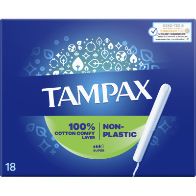 Тампони Tampax Super з аплікатором 18 шт. (8006540716625)