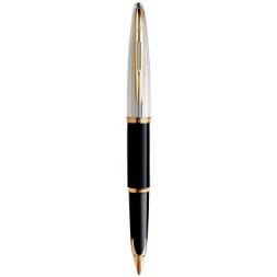 Ручка пір'яна Waterman CARENE Deluxe Black/silver  FP F (11 200)