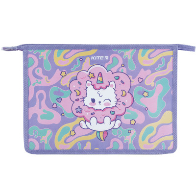 Папка на блискавці Kite A4+ на блискавці Rainbow Catcorn (K24-428-1)