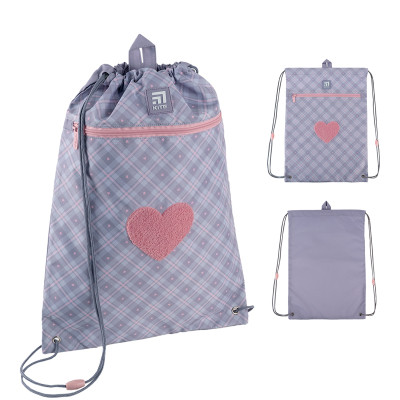 Сумка для взуття Kite Fluffy Heart Сіра (K24-601M-23)