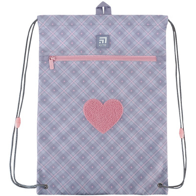 Сумка для взуття Kite Fluffy Heart Сіра (K24-601M-23)